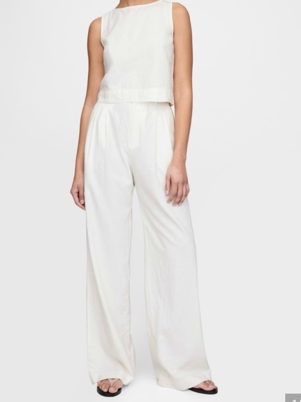 GAP Pleated Linen Pants White Womens 2